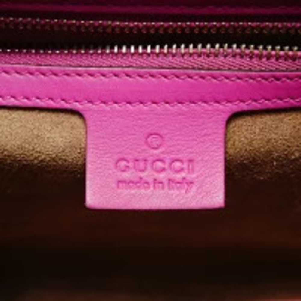 Gucci Chain Padlock Pink Shoulder Leather Bag - Picture 8 of 12